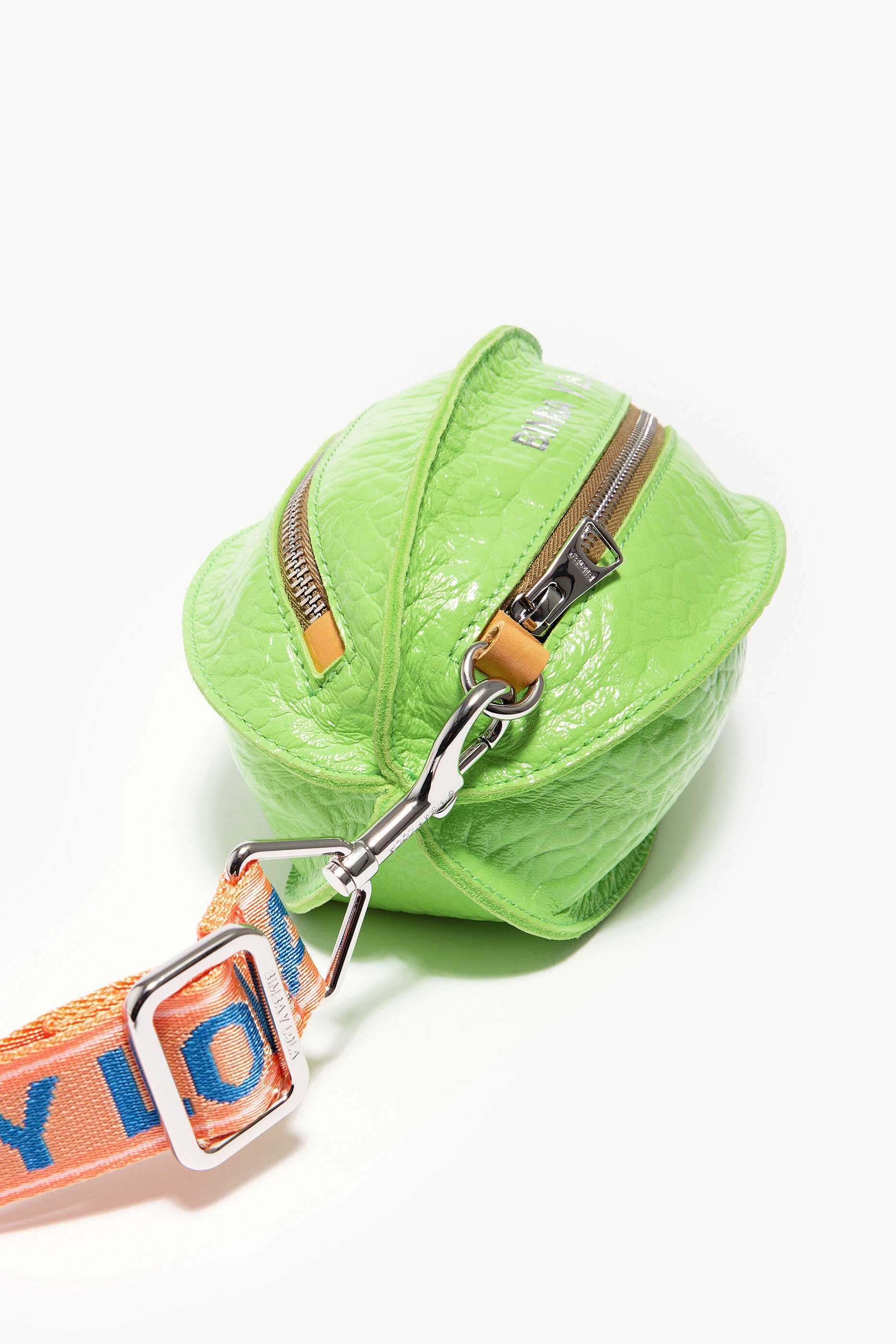 Bolsa Ball Bag S em couro verde neon