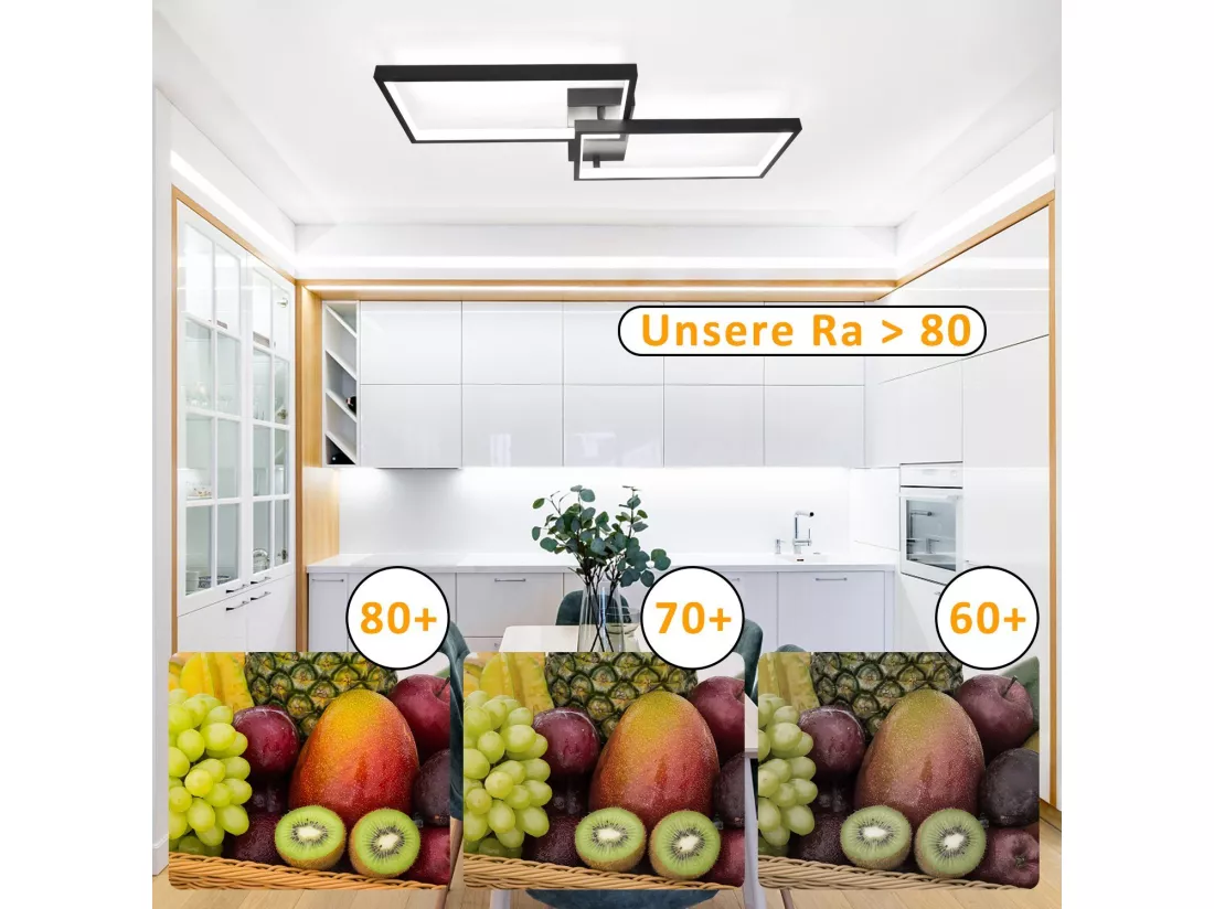 NETTLIFE Plafonnier LED dimmable avec télécommande 40W métal design moderne lampe de chambre lampe de cuisine pour chambre salle à manger salon bureau