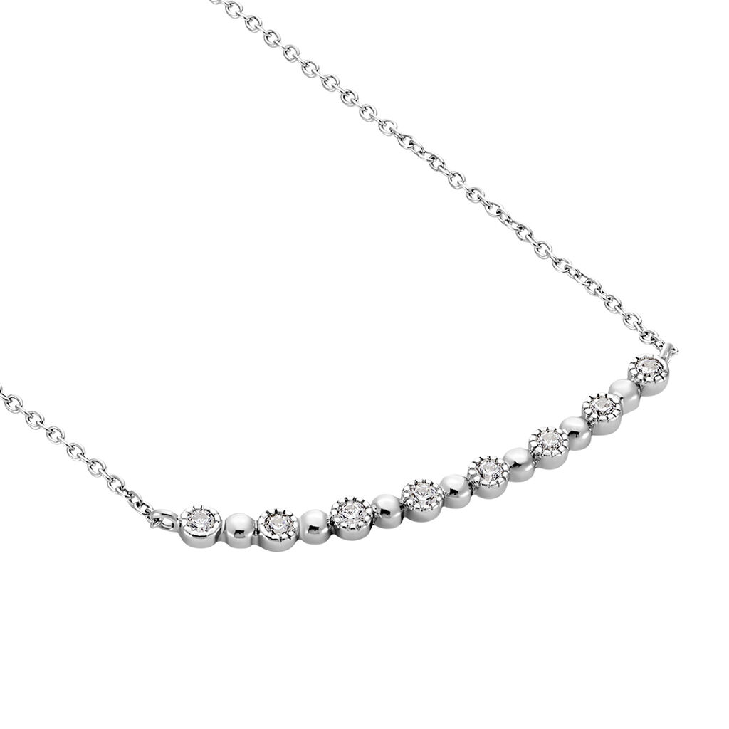 Collier Tammie Argent Blanc Oxyde De Zirconium
