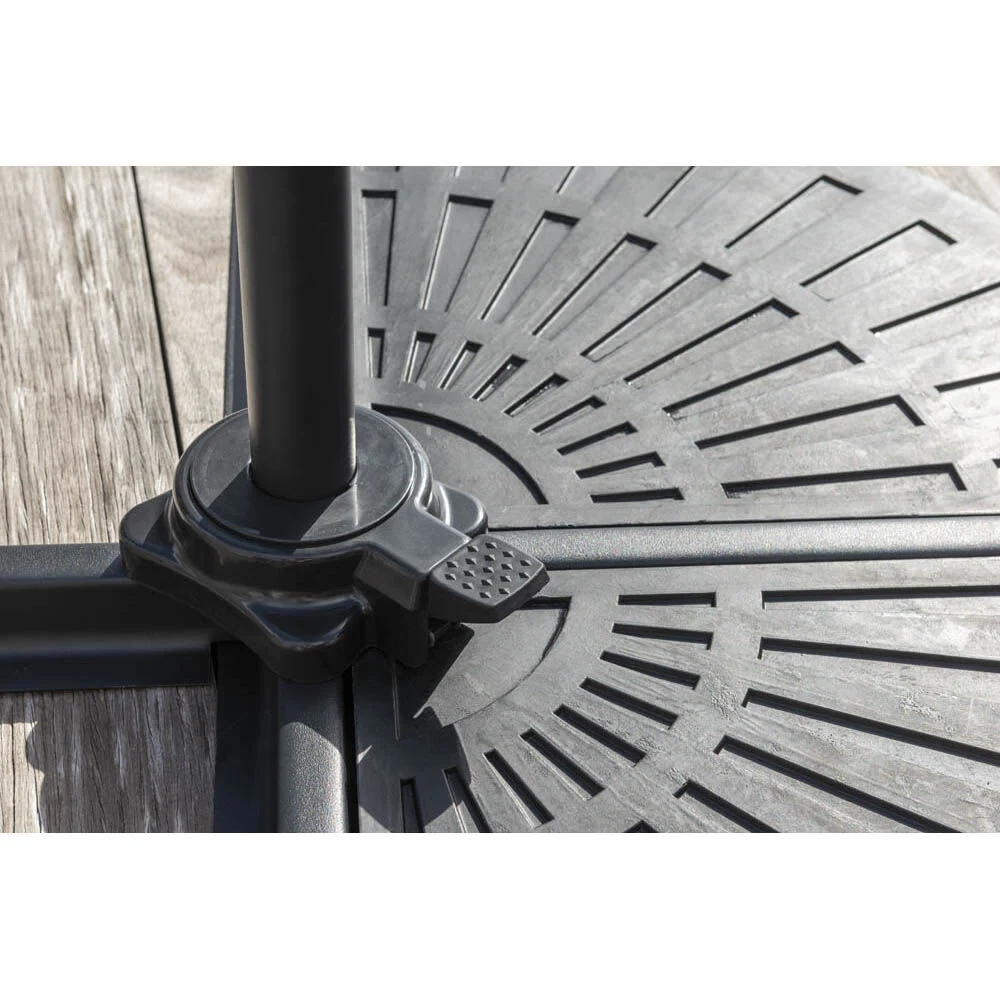 Parasol déporté Malaga rond gris Ø.300 x H.245 cm
