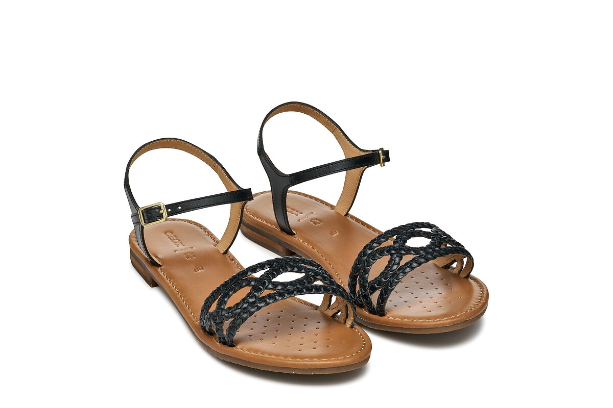GEOX<br>Sandálias rasteiras de couro Sozy