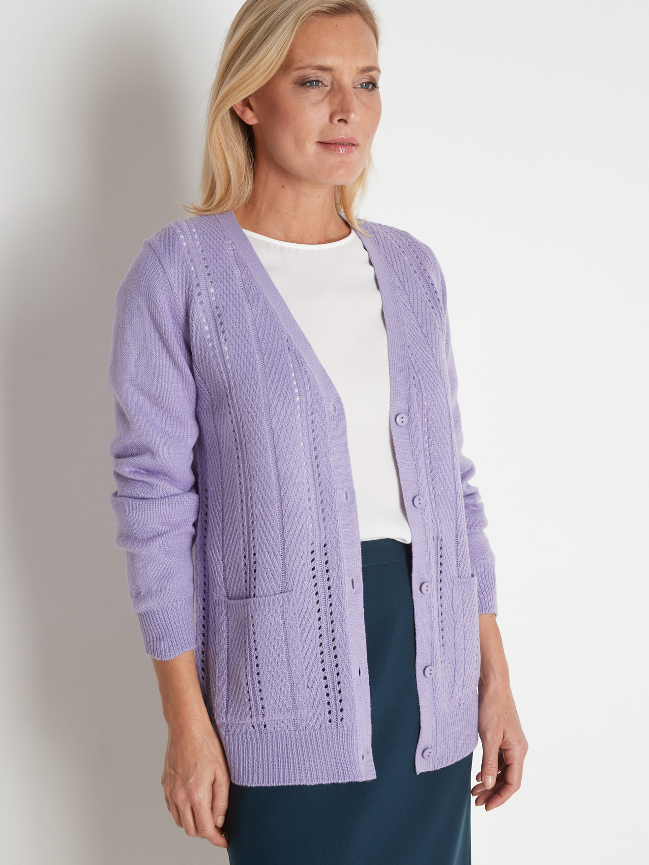 Gilet manches longues point ajouré