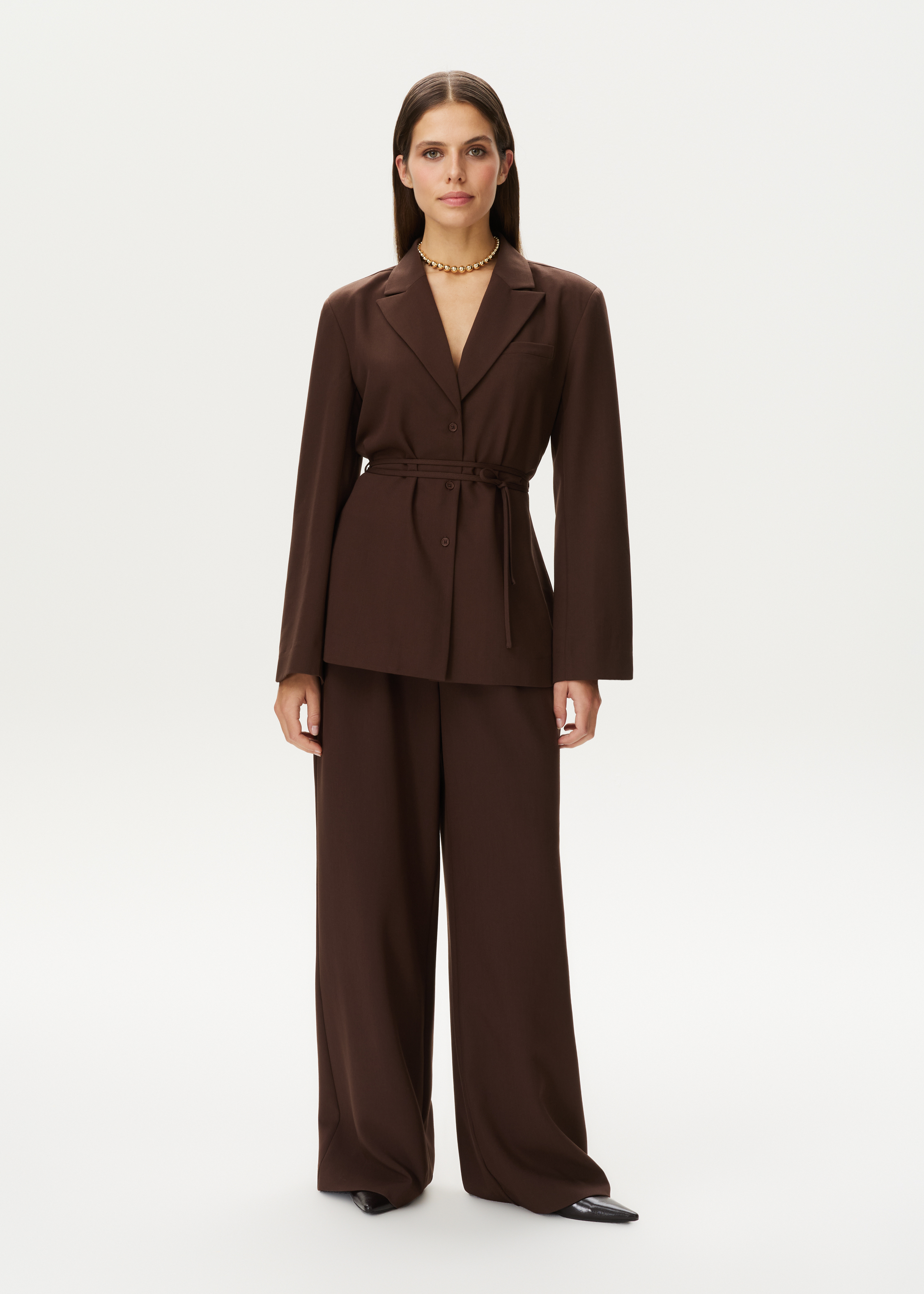 Blouse met blazer look