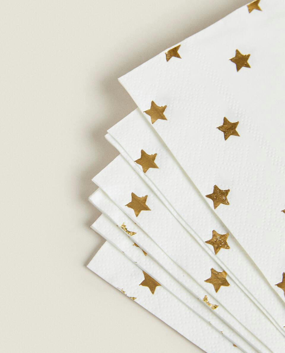 Guardanapos de papel com estampa de estrela de Natal (pacote com 20)