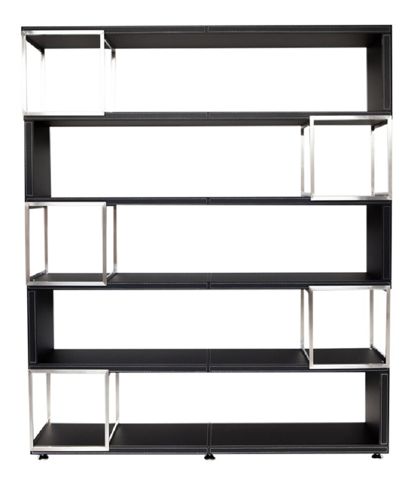 Jet-Line Jet-Line Büromöbel Aktenschrank Pavia Lederoptik Edelstahl Büro Schrank