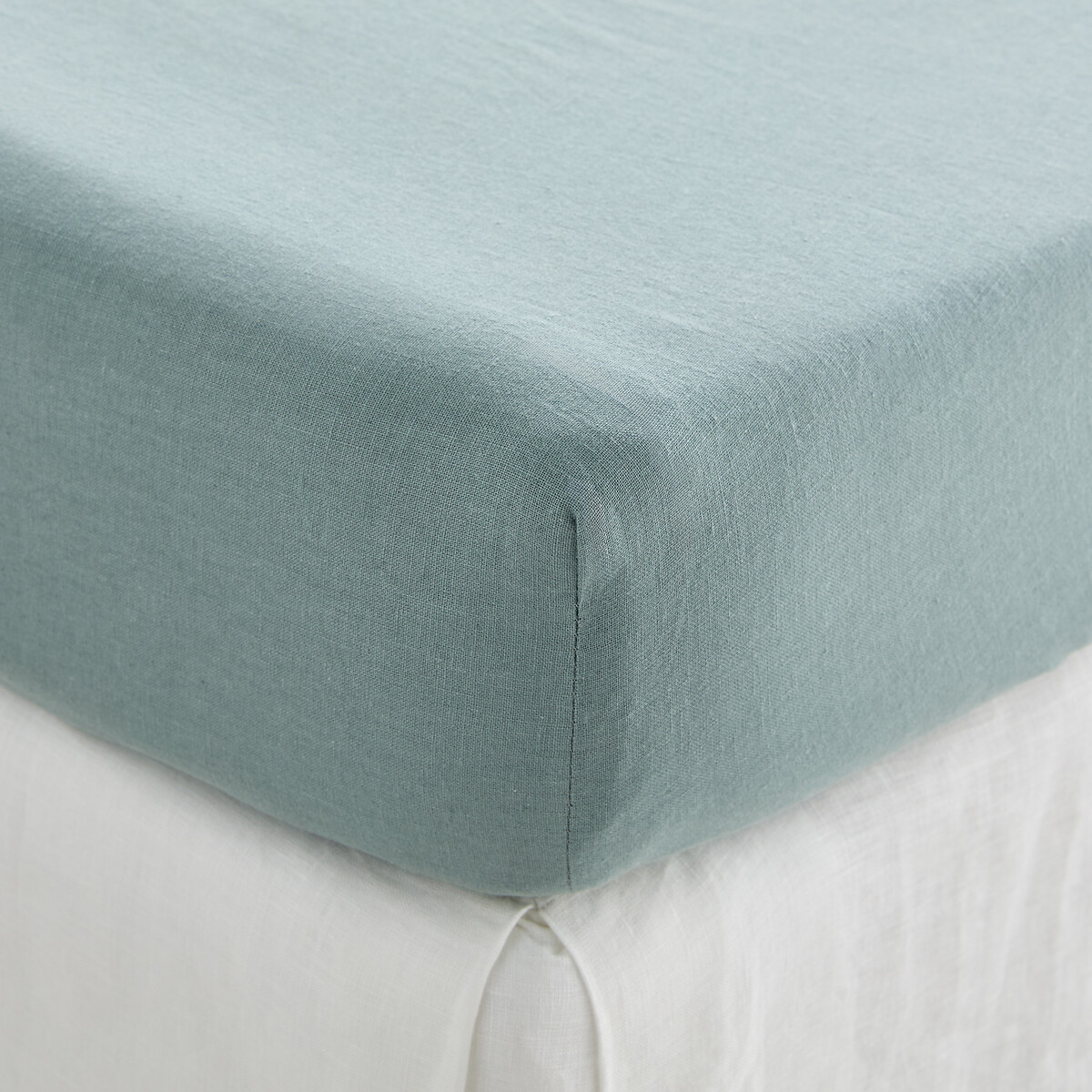LA REDOUTE INTERIEURS<br>Lençol de baixo em algodão/linho lavado, dobra de 30 cm, Marnie