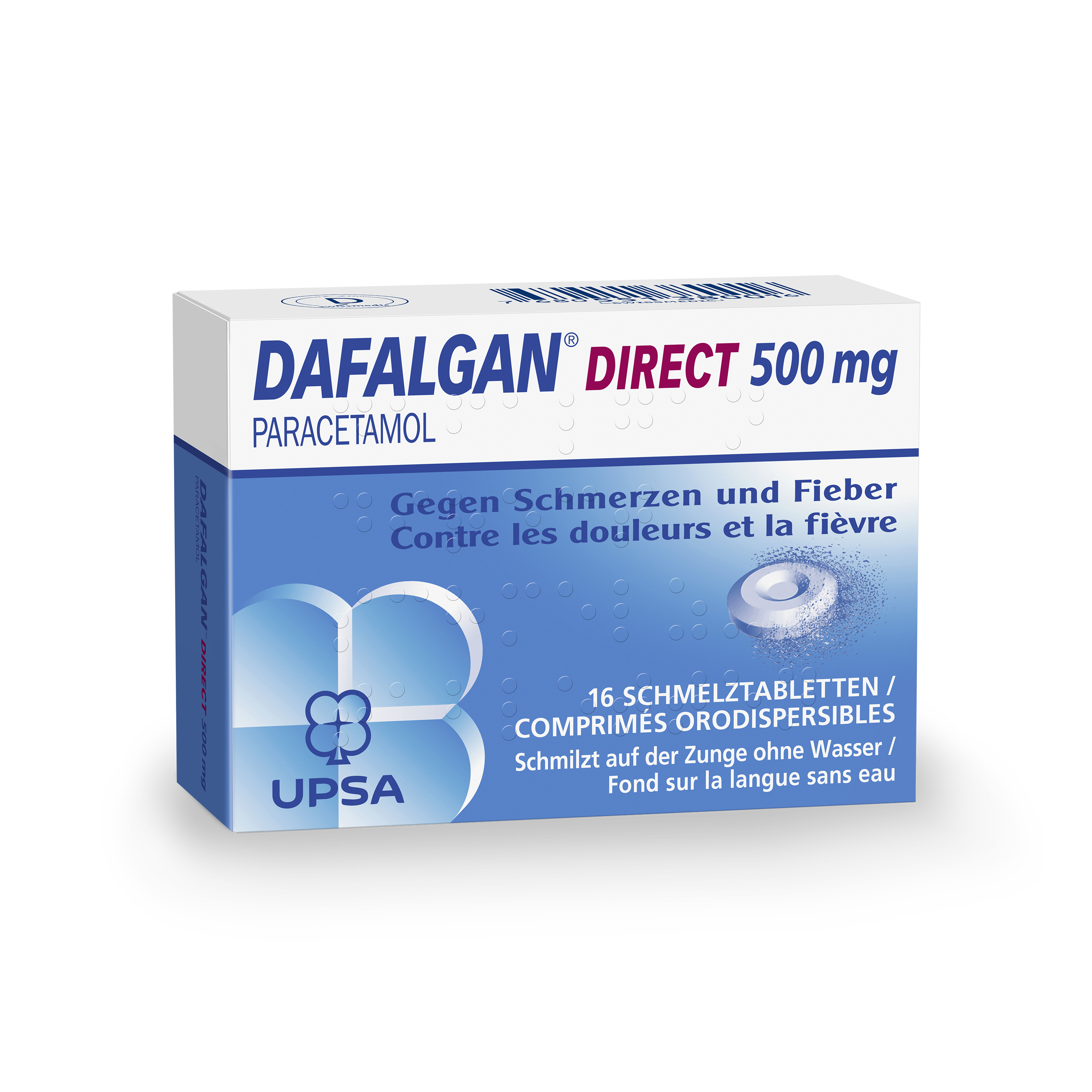 DAFALGAN Direct 500 mg<br>16 Stück, Dose, Schmelztablette
