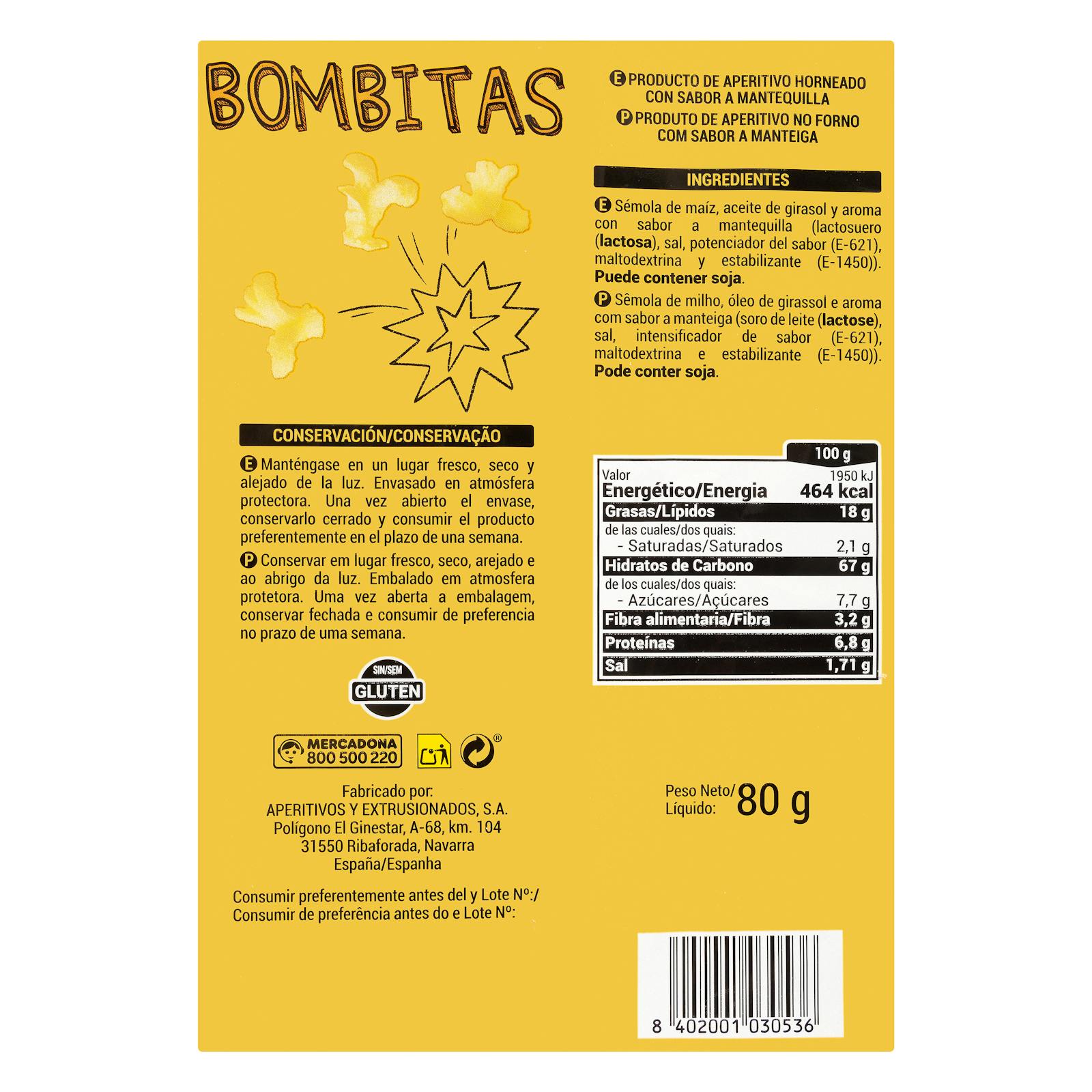 Bombes de maïs aromatisées au beurre Hacendado