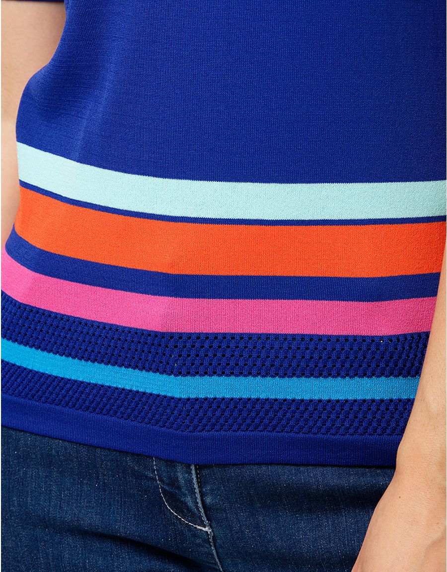 Pull maille bleu roi