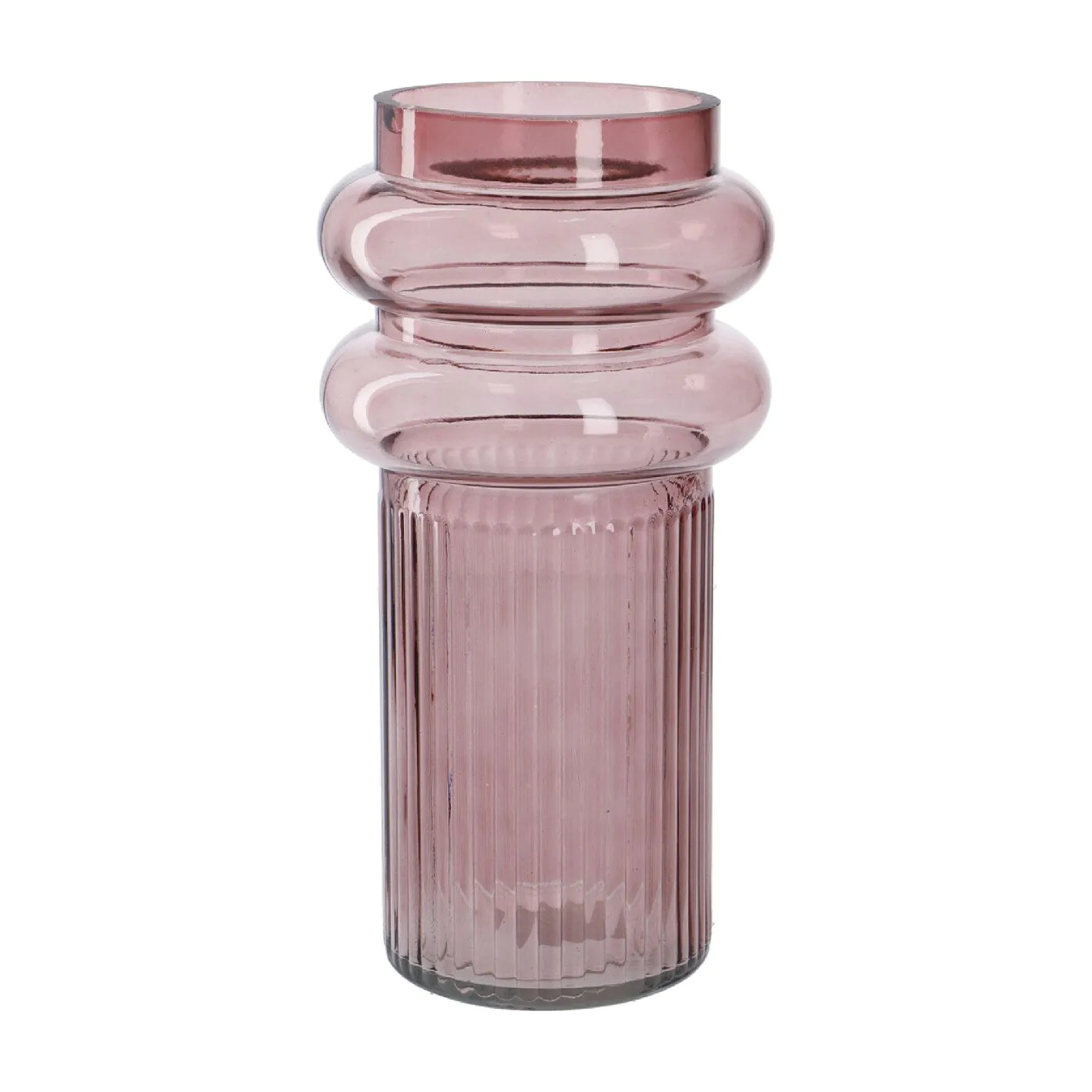 Vase Design, Ringe, rosa, 12 x 23.5 cm