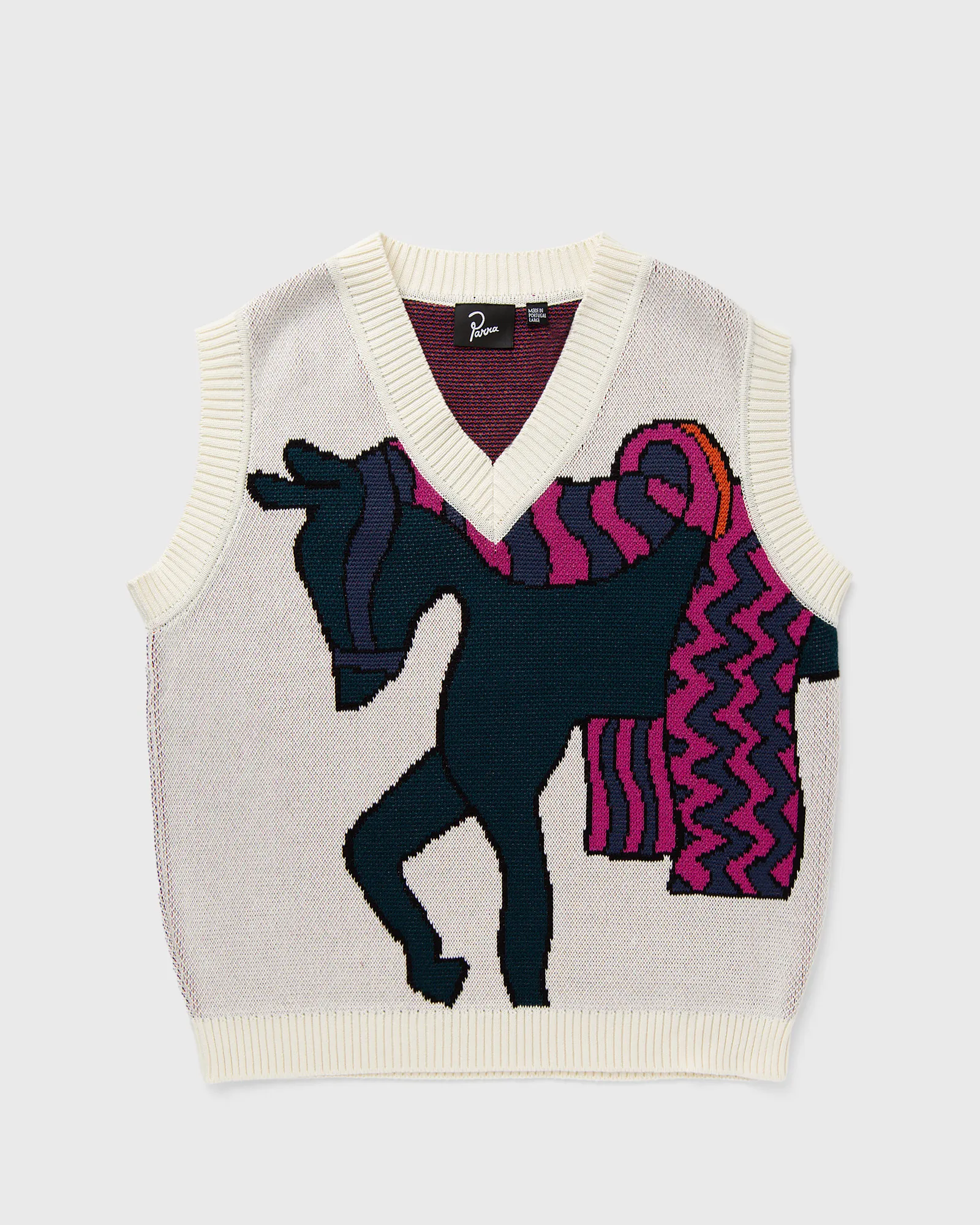 Por Parra cavalo tricotado spencer tricotado