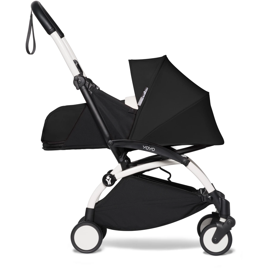 BABYZEN Kinderwagen YOYO2 0+ White mit Neugeborenenaufsatz Black