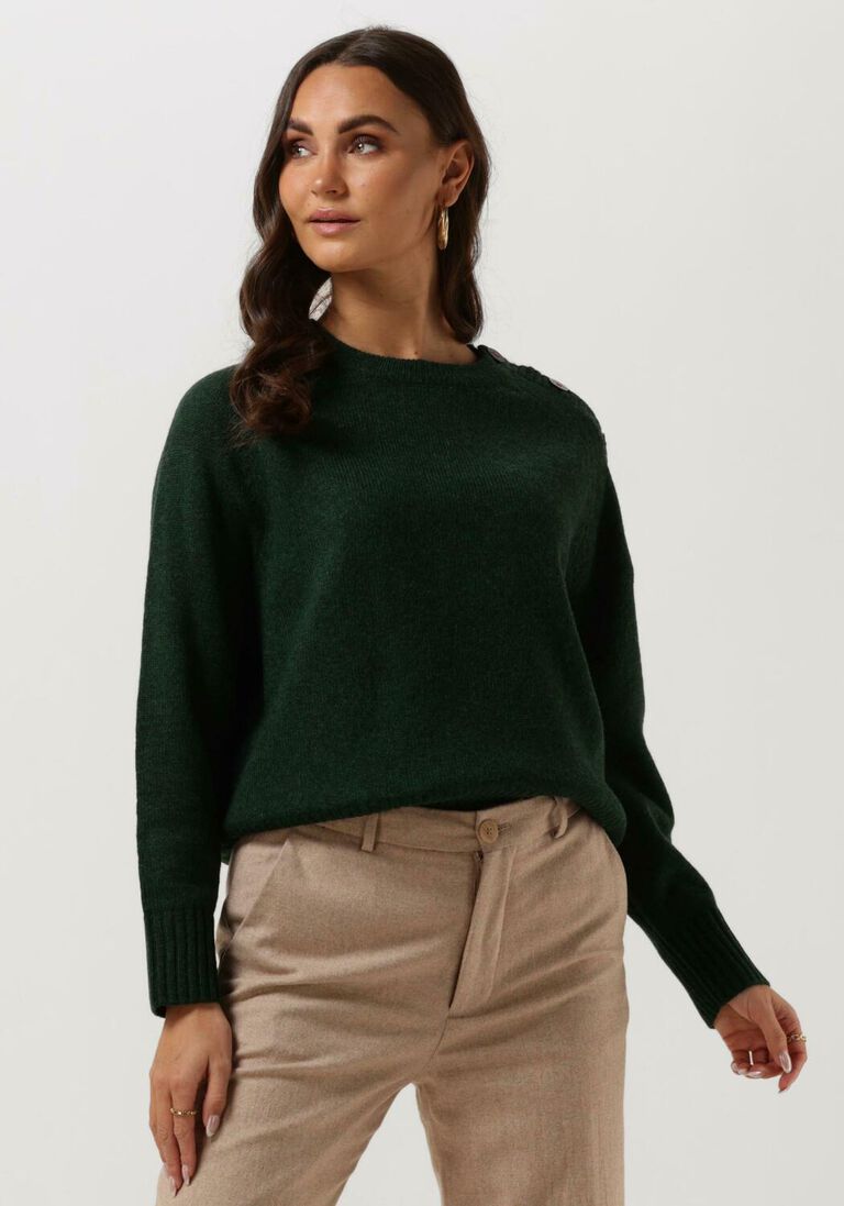 SCOTCH & SODA groene scotch & soda trui relaxed fit pullover with button detail
