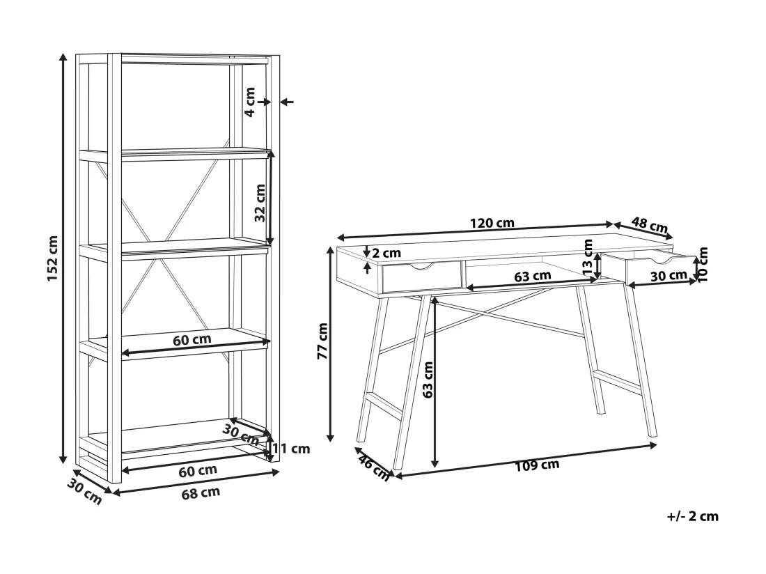 Ensemble pour bureau JENKS/CLARITA Blanc