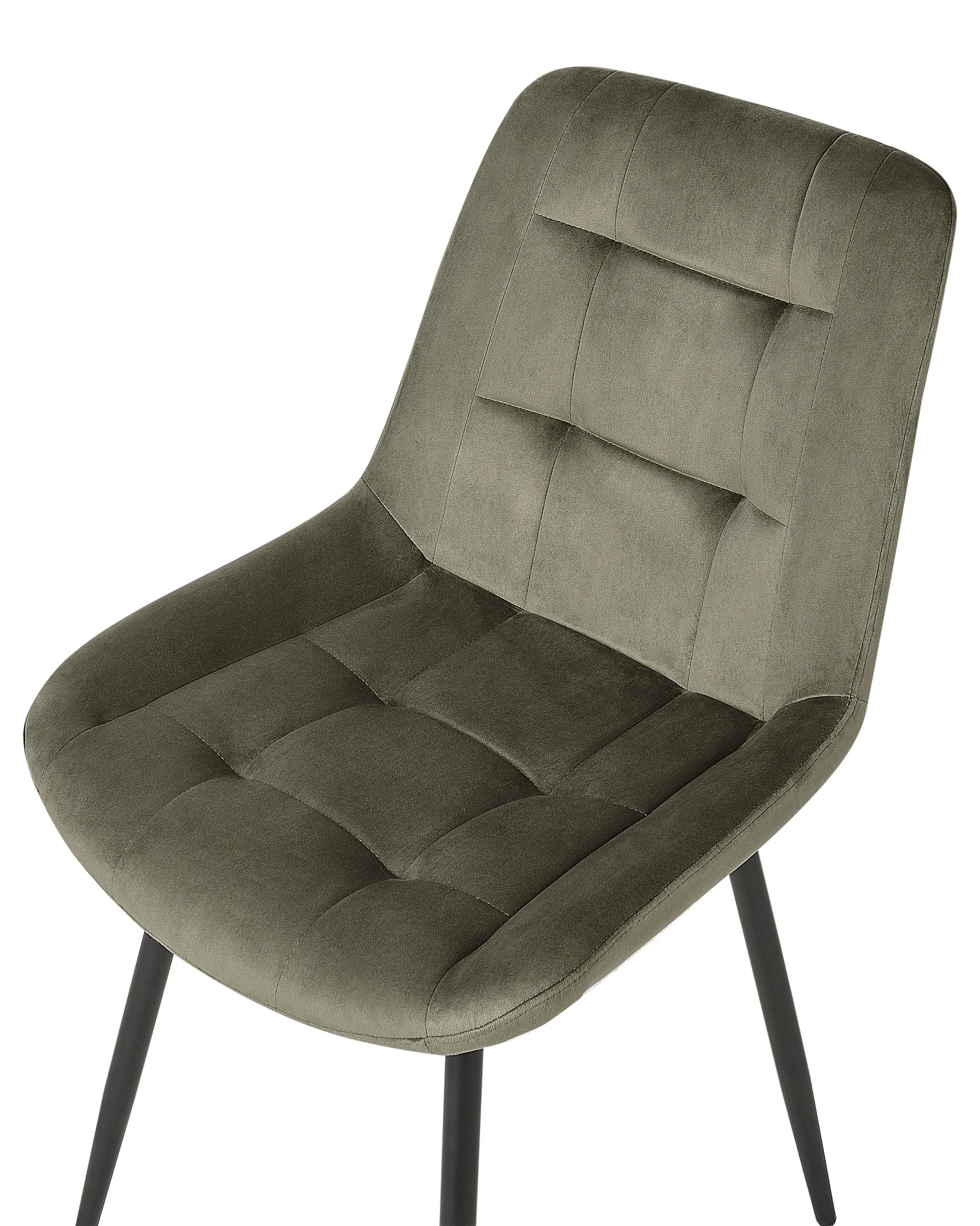 Set van 2 eetkamerstoelen MELROSE Fluweel Olijfgroen