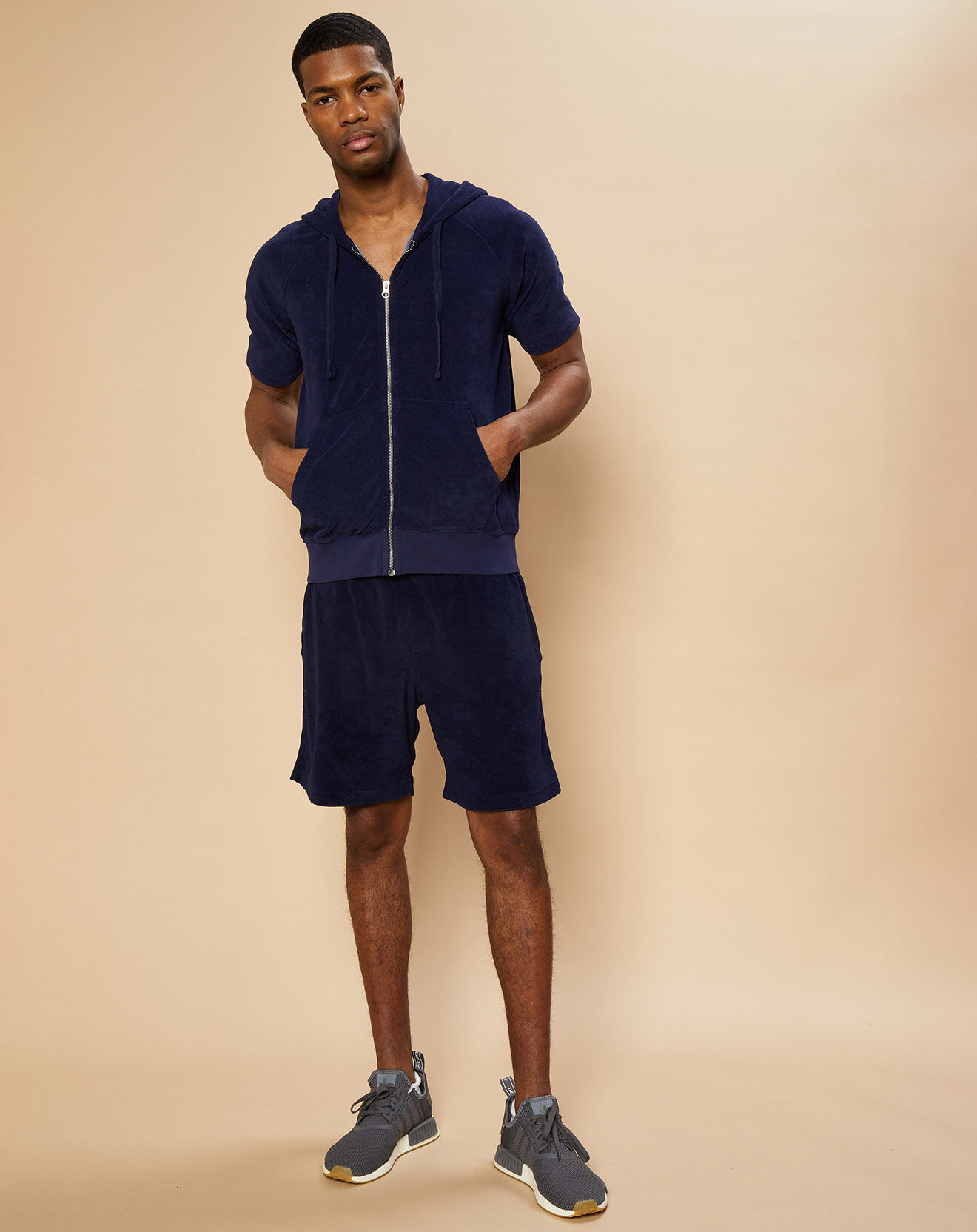 Hartford Sweat à capuche zippé en éponge marine