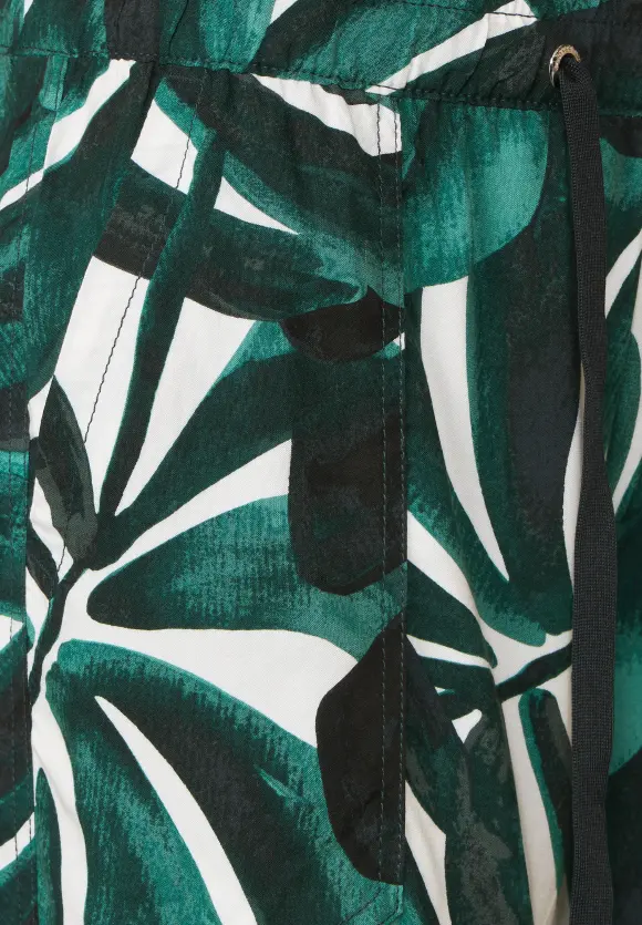Loose Fit Hose mit Print - lagoon green