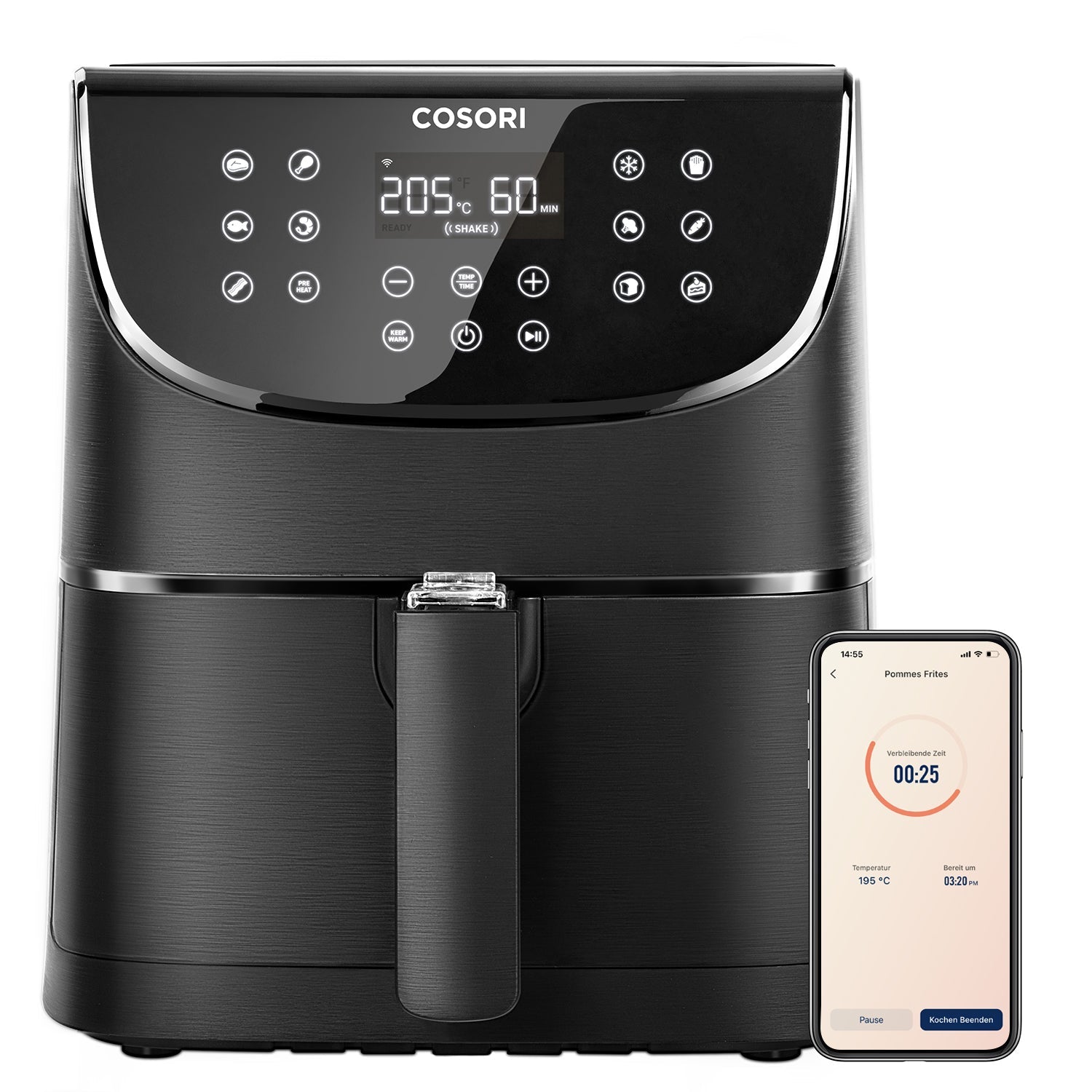 COSORI Smart WiFi Heißluftfritteuse mit APP-Steuerung