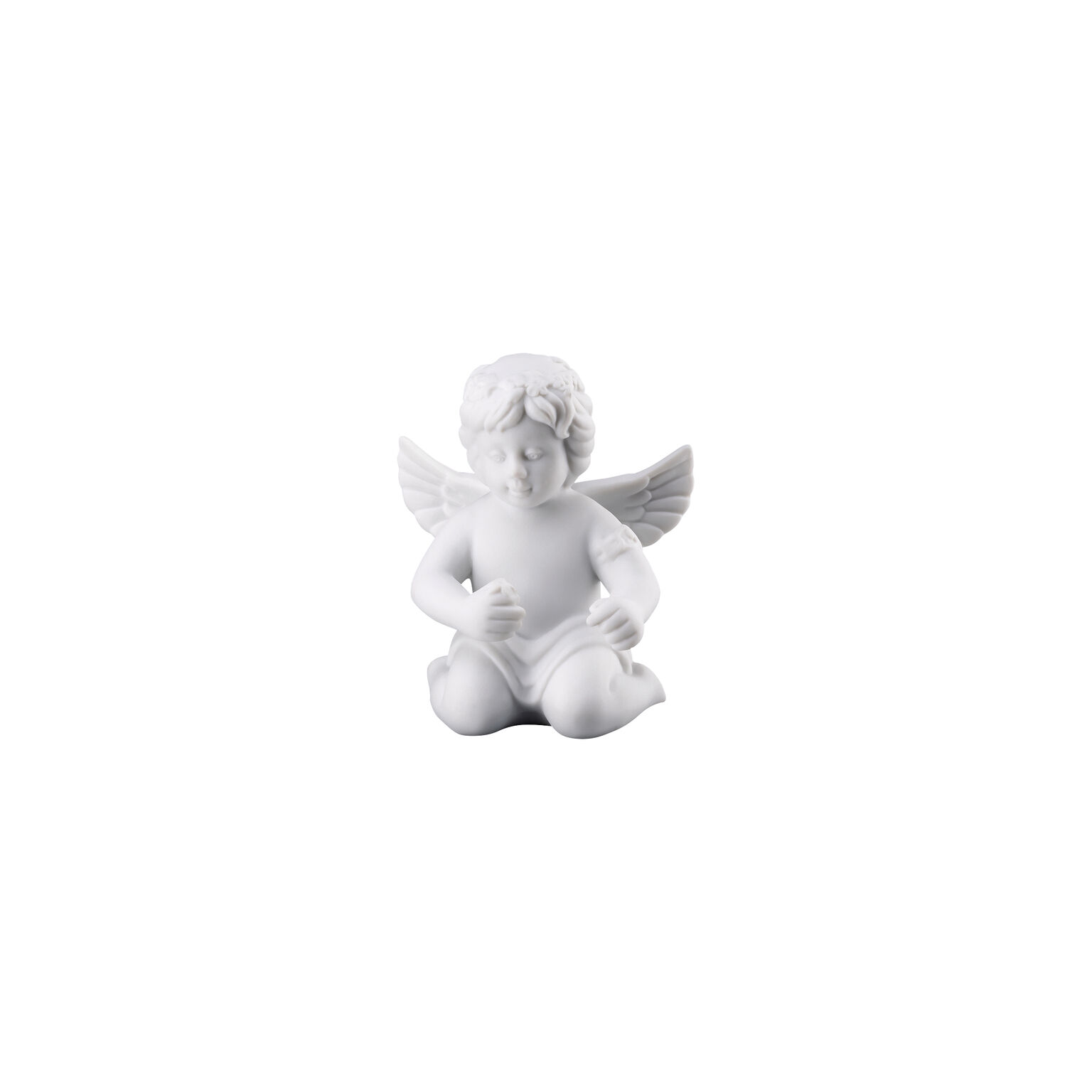 Angels Weiss matt Engel mit Blumenkranz