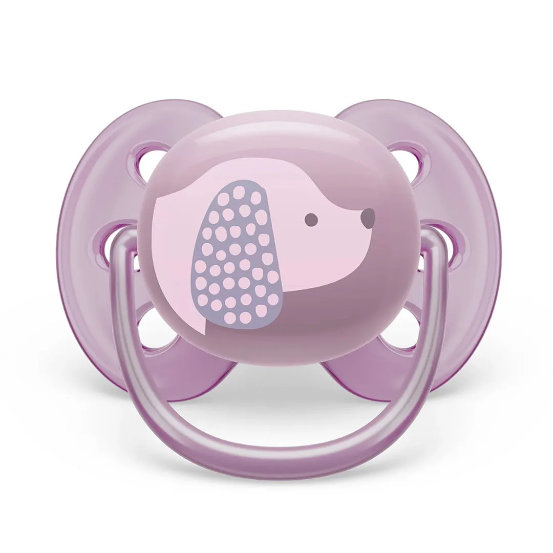 Philips Avent Suce Ultra Douce 6-18 mois Chiot Violet  Feuilles Orange (2)