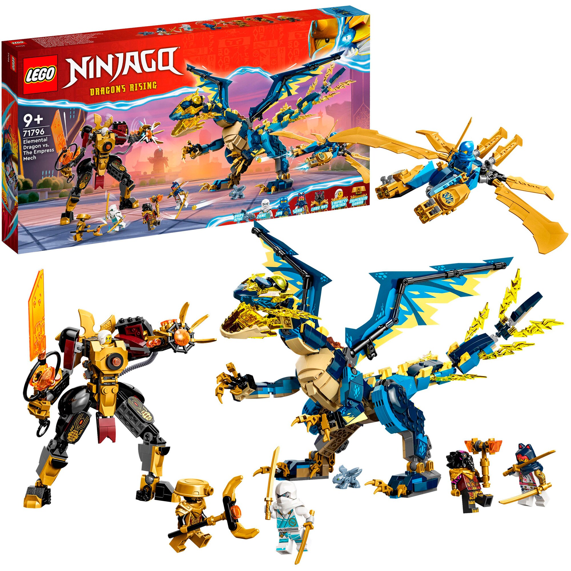 LEGO Konstruktionsspielzeug Ninjago Kaiserliches Mech-Duell gegen den Elementardrachen