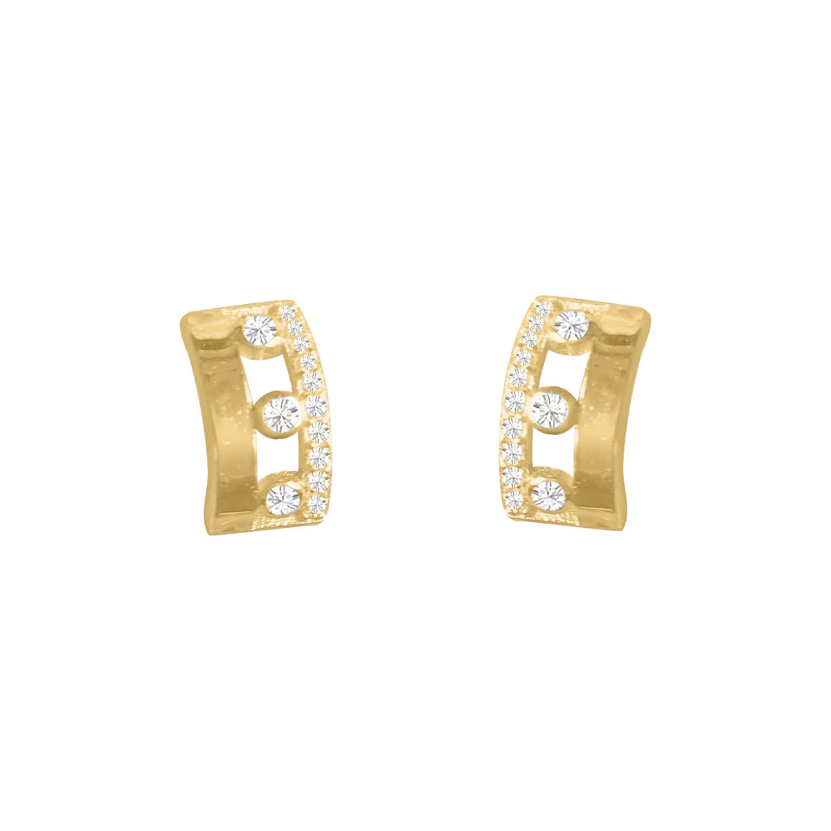 Boucles d'oreilles plaqué or et oxyde de zirconium