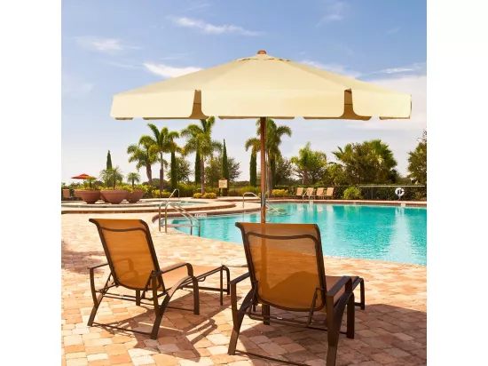 Parasol Inclinable Ø300CM avec Manivelle Anti-UV,Protection Solaire Toile Polyester Imperméable pour Jardin,Terrasse, Balcon
