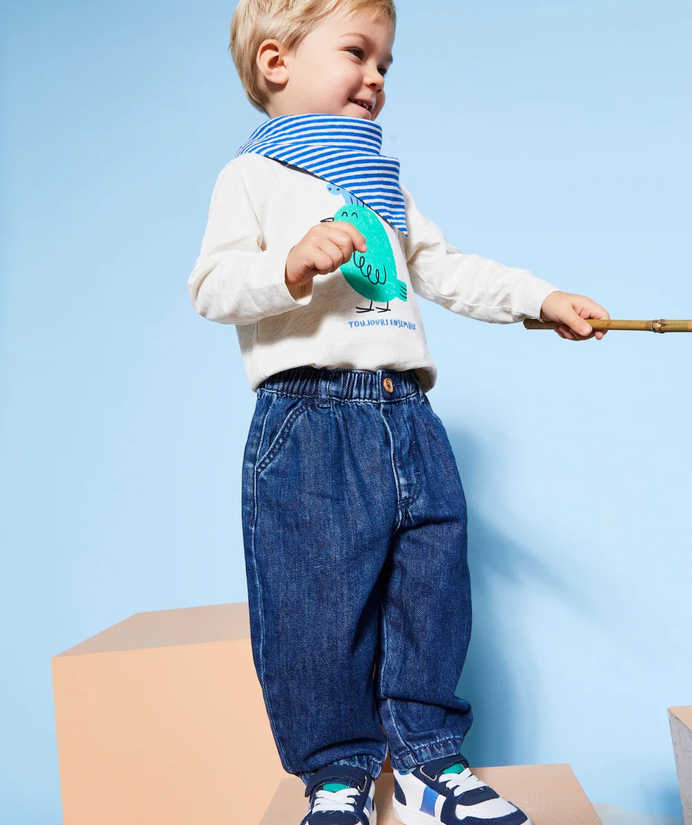PANTALON SLOUCHY BÉBÉ GARÇON EN DENIM LOW IMPACT