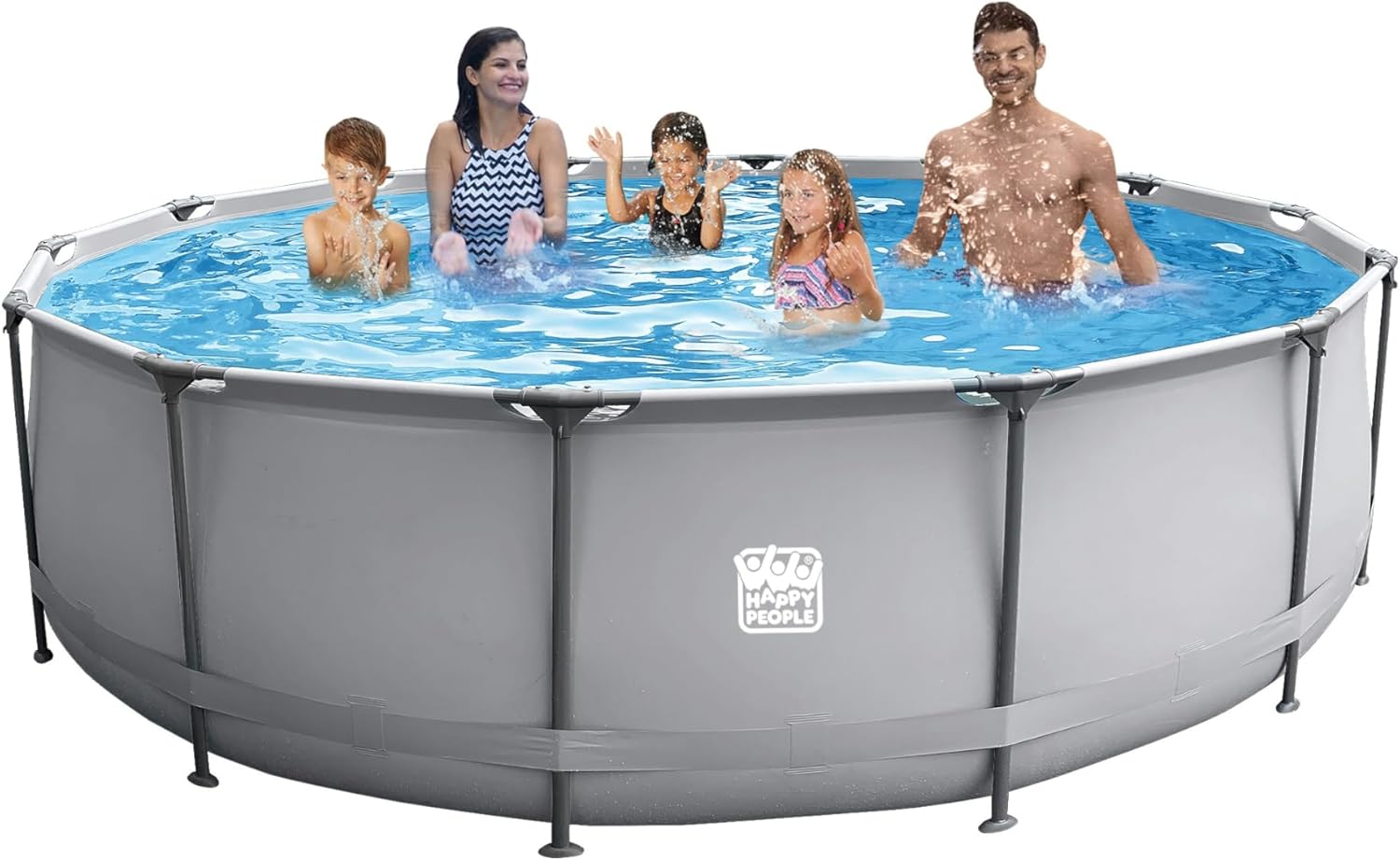 Happy People Stahlrahmenpool-Set, 450x106cm, Grau