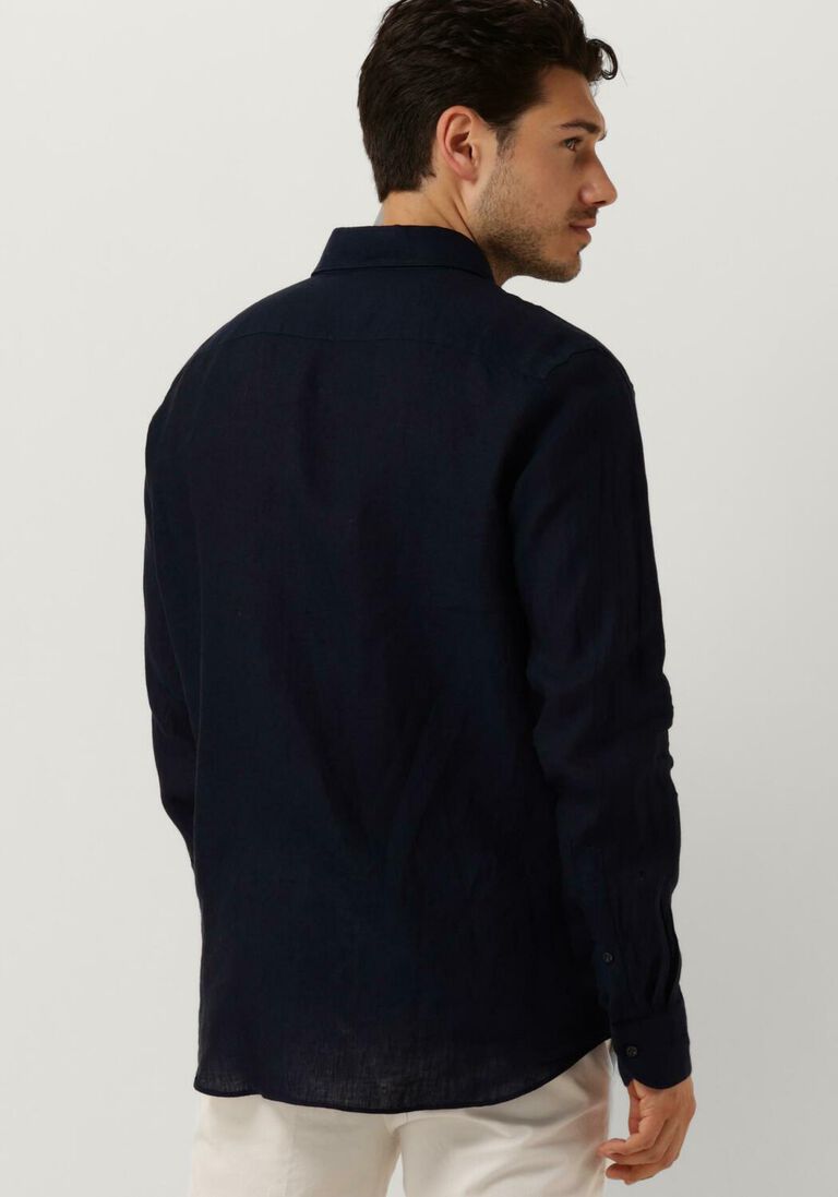 PROFUOMO donkerblauwe profuomo klassiek overhemd shirt x-cutaway sc linnen