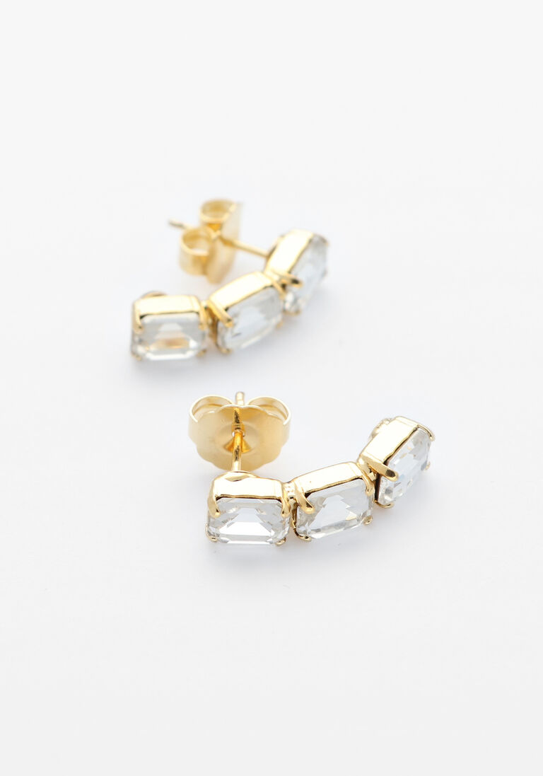 goudkleurig lott. gioielli oorbellen triple curved earring