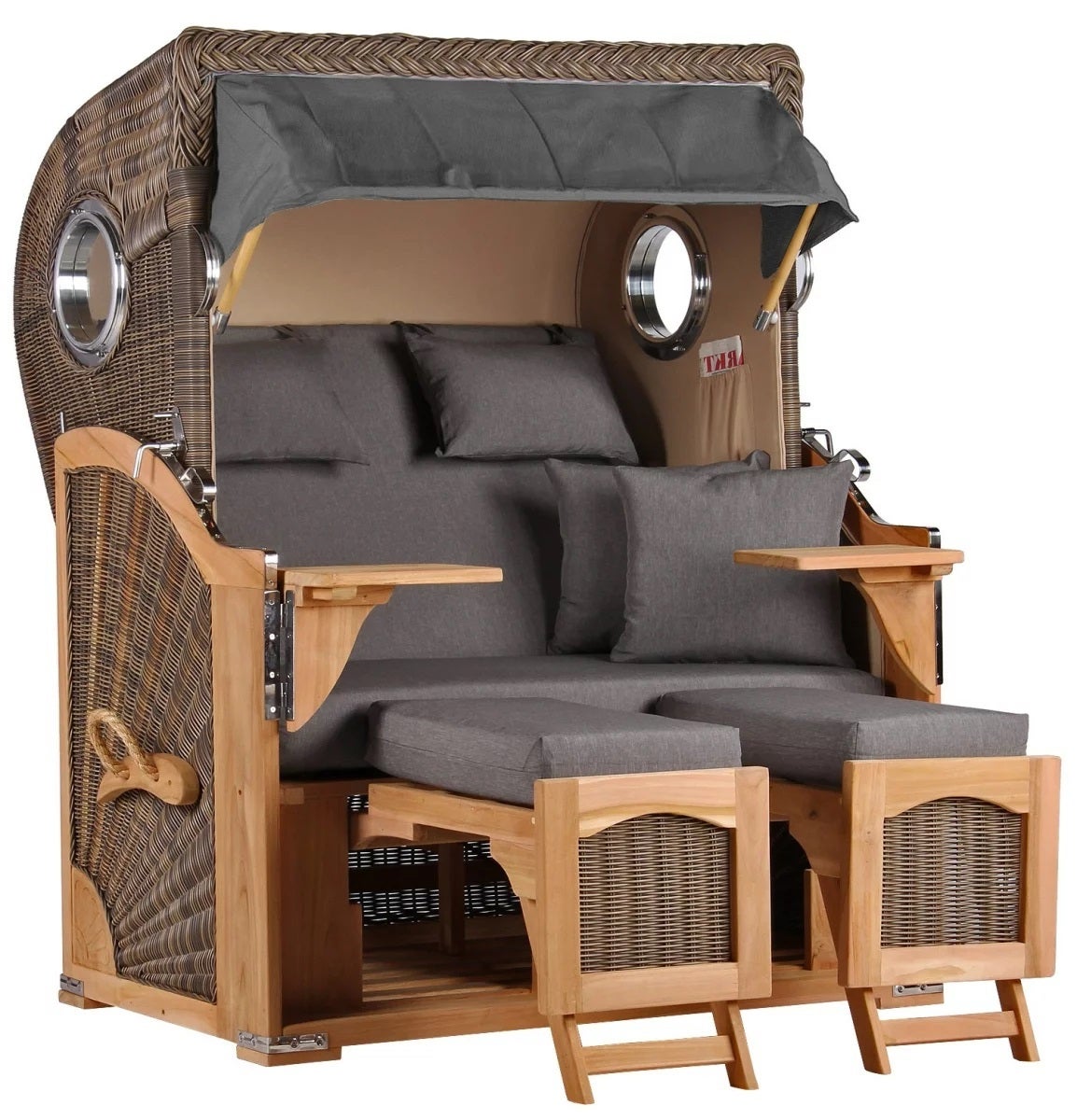 Strandstoel Rantum teak PE grijs design 551