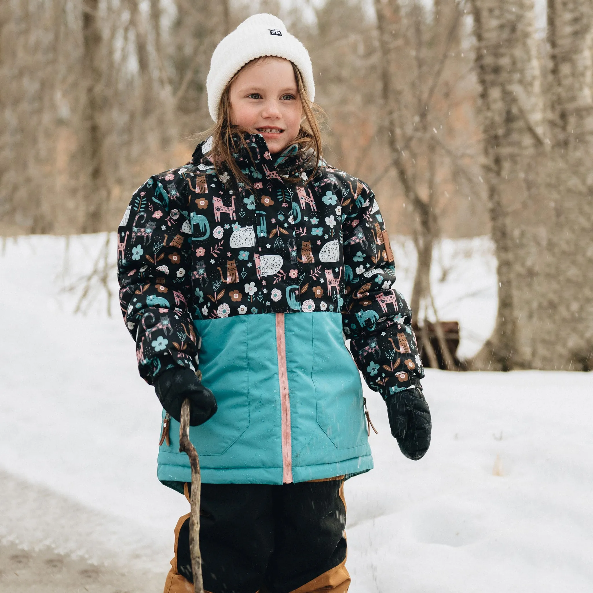 Rising Sun Habit de Neige Imprimé Chat 4-14ans