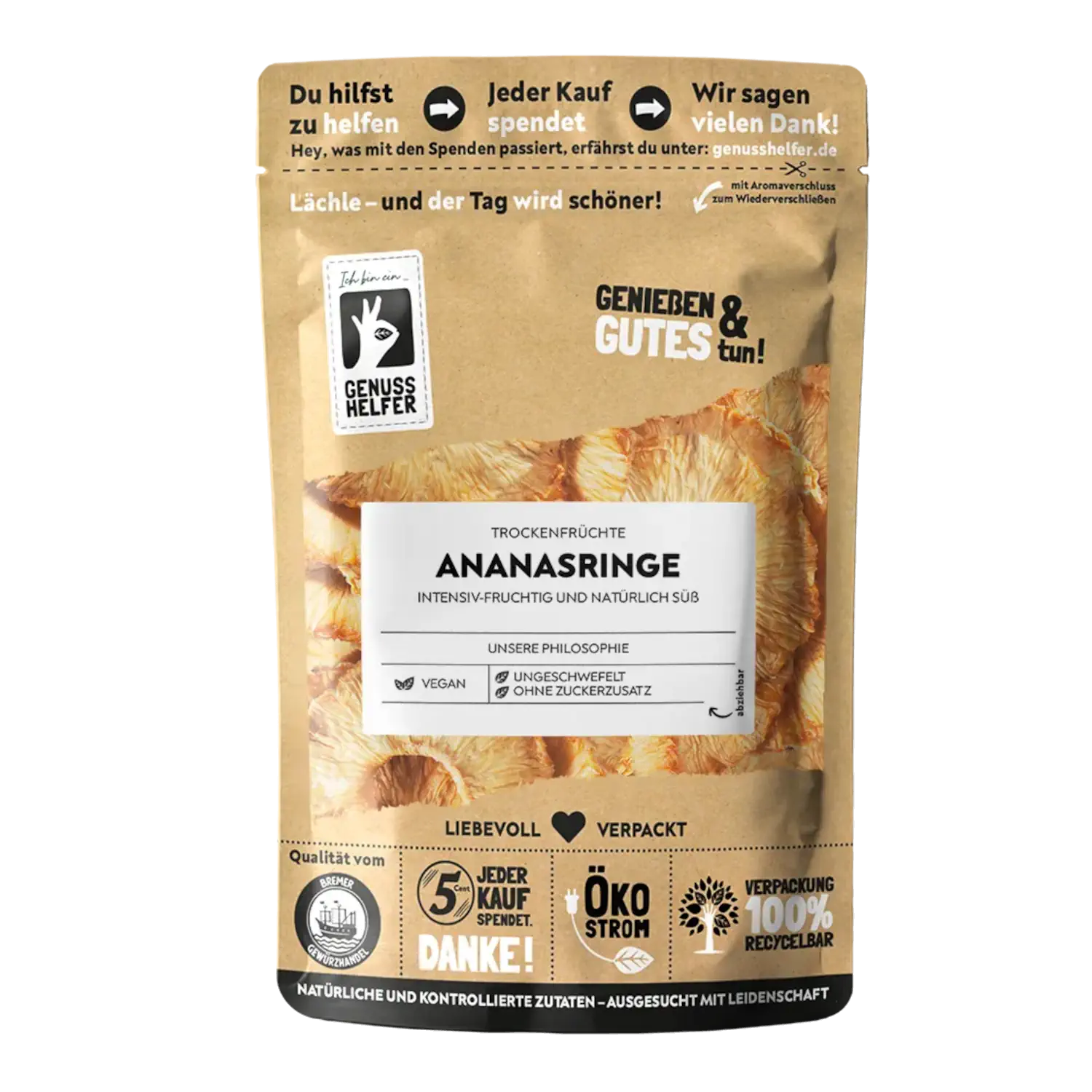 Ananasringe, getrocknet, 3er Pack