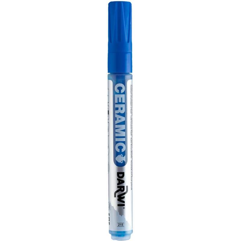 DARWI Marqueur Peinture sur Céramique à Froid Pointe Conique Fine 2mm - Bleu