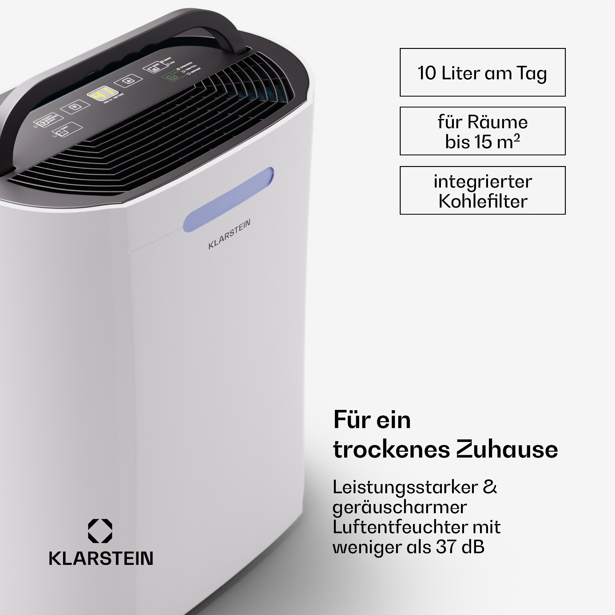 AeroDry 10 Luftentfeuchter 165W 10l/d 265m³/h 25m² DrySelect 37dB