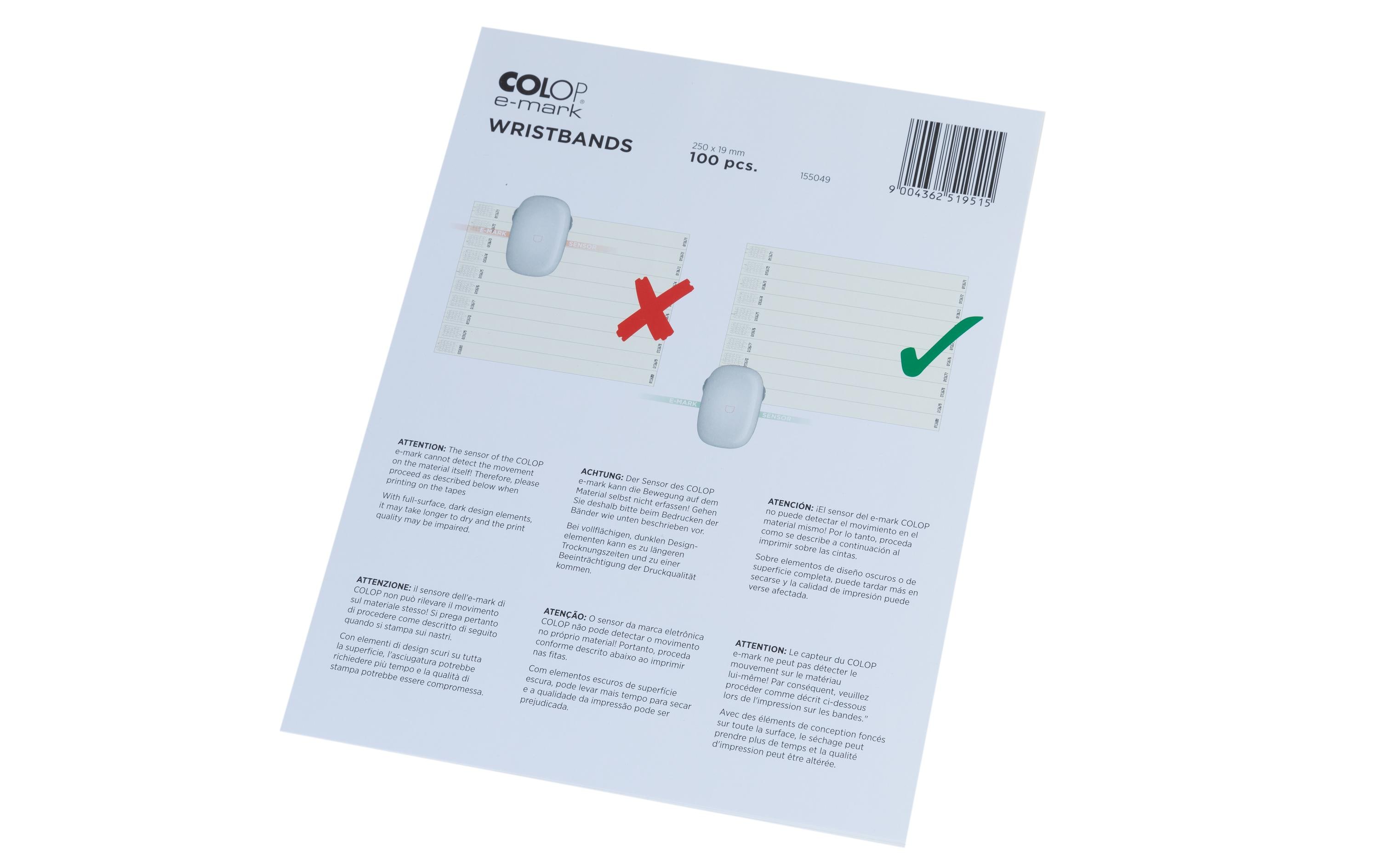 Bastband e-mark Create Wristbands, 19 x 250 mmColop Eventbänder