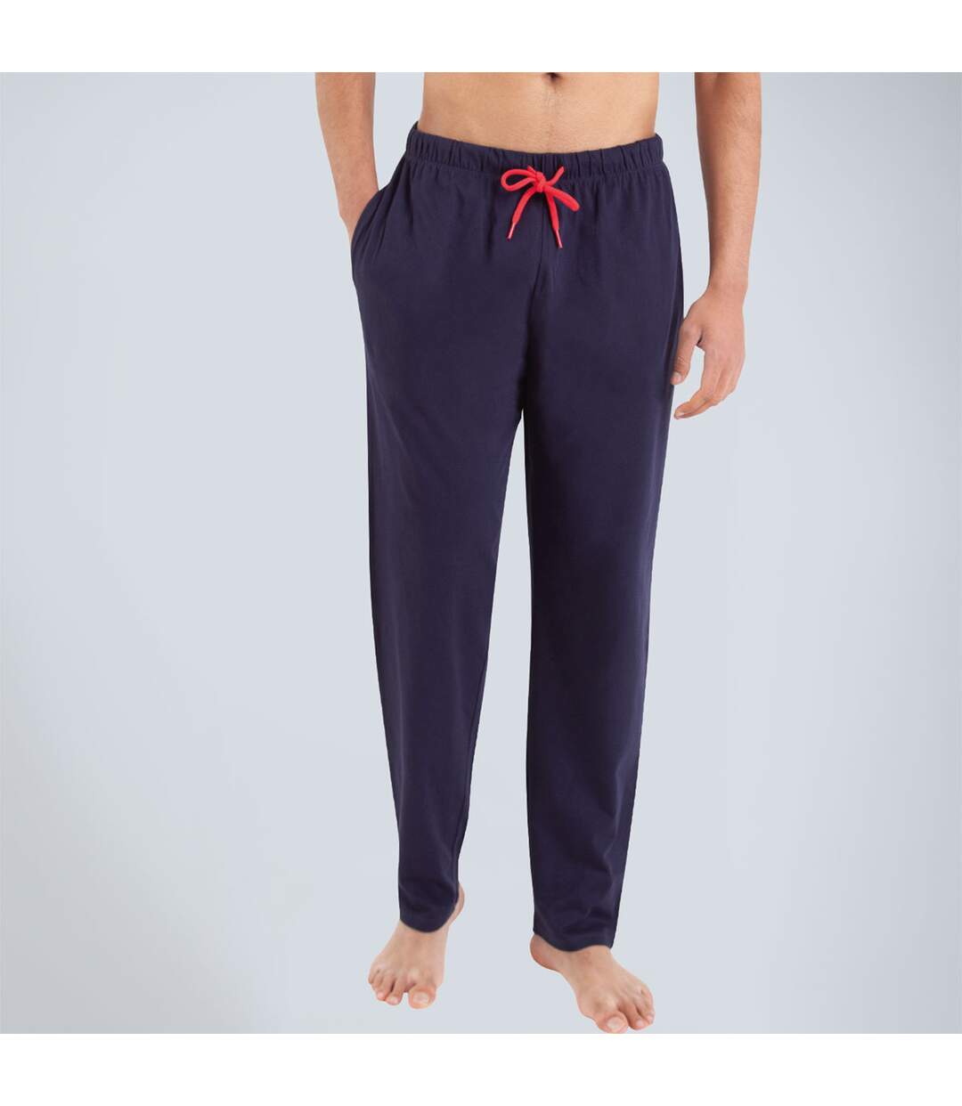Pyjama long col rond homme Rayures