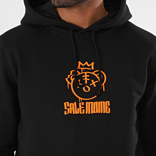 Sweat Capuche Edition Limitée 30 ex. Nounours King Carbone Noir Orange Fluo