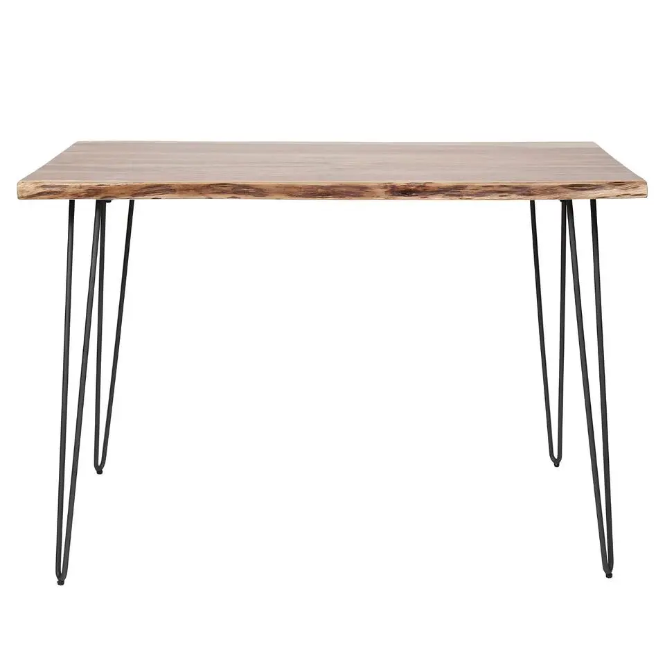 Bartafel Hout 130cm - Boomstamtafel - Metalen Frame