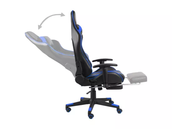 Chaise de jeu pivotante avec repose-pied Bleu PVC