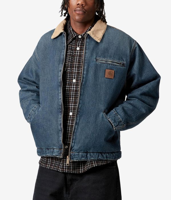 Carhartt WIP OG Detroit Smith Jacke (blue dusty h brown worn used was)