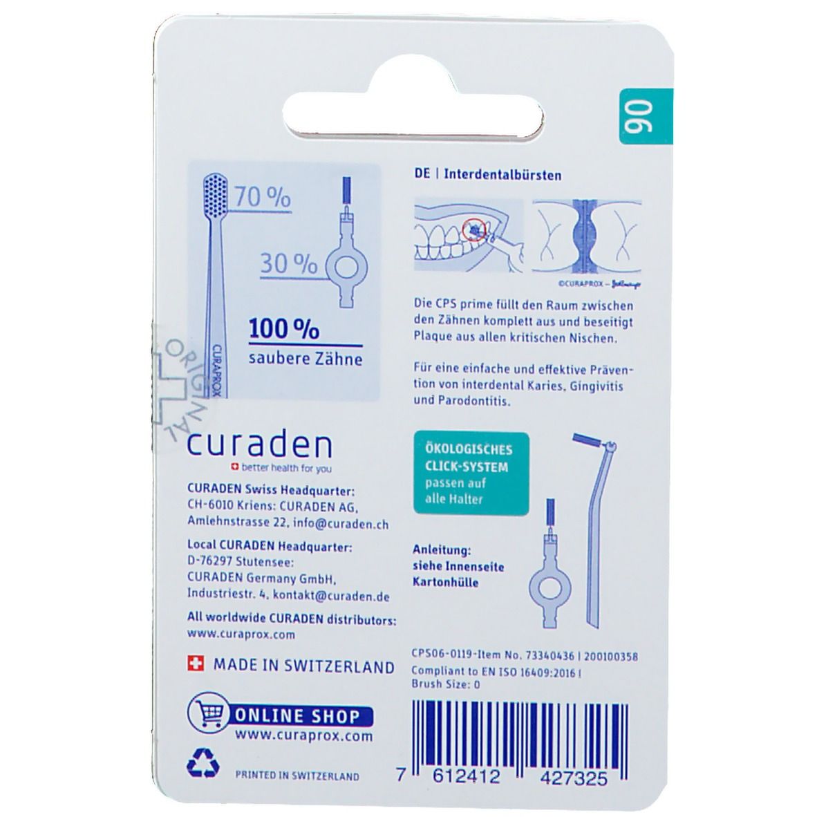 Curaprox® Interdentalbürsten CPS 06 prime 0,6 - 2,2 mm