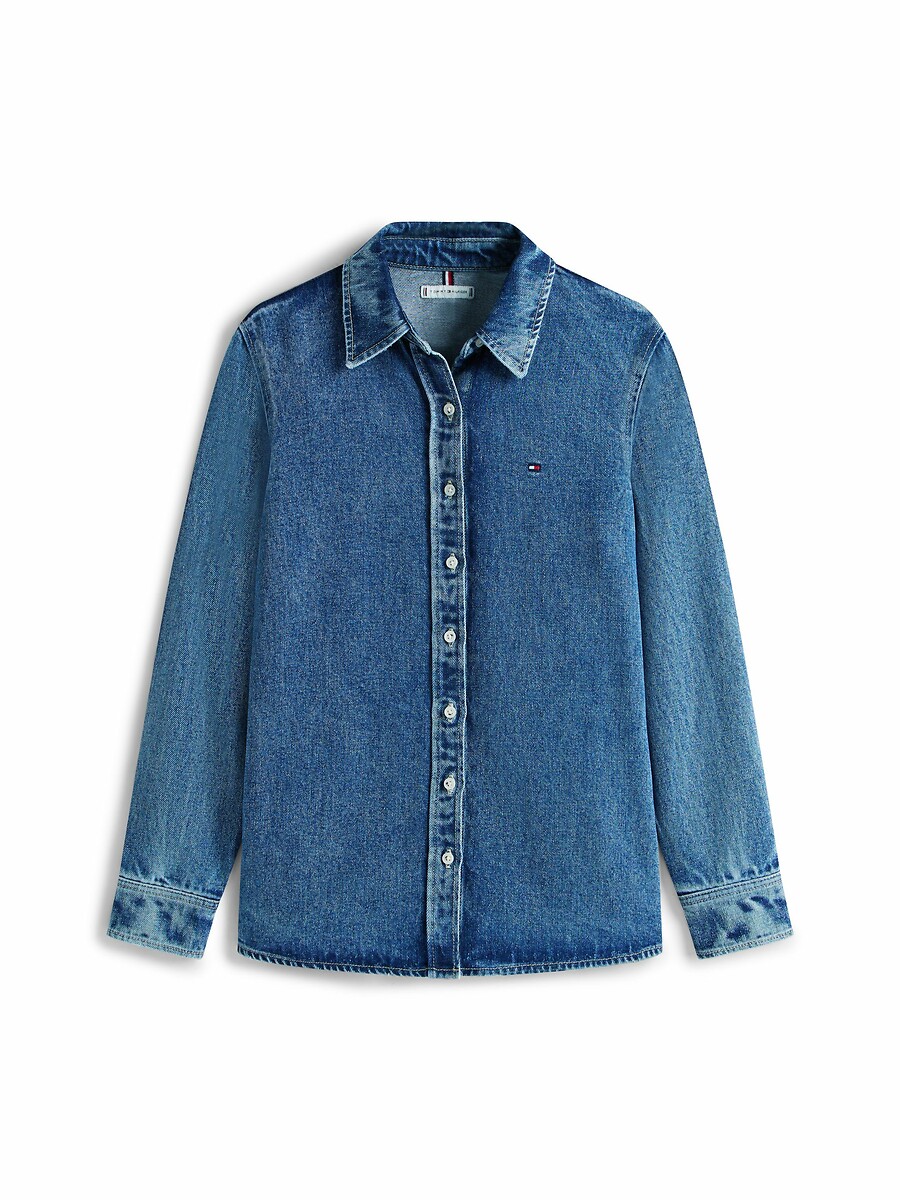 TOMMY HILFIGER<br>Camisa de manga comprida em denim Lyocell