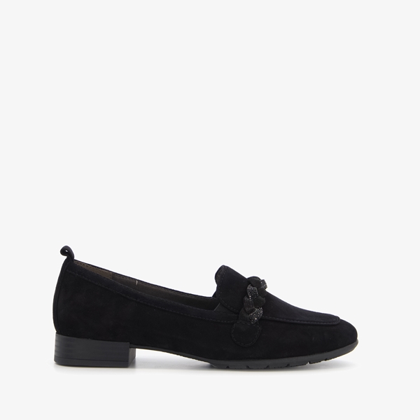 Tamaris Comfort suede dames instappers zwart