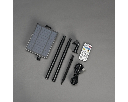 Solar 200 LED lichtgordijn Konstsmide, amberkleurige lichtkleur