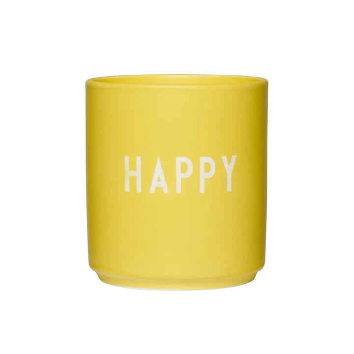 Design Letters - AJ Favourite Porzellan Becher, Happy / yellow
