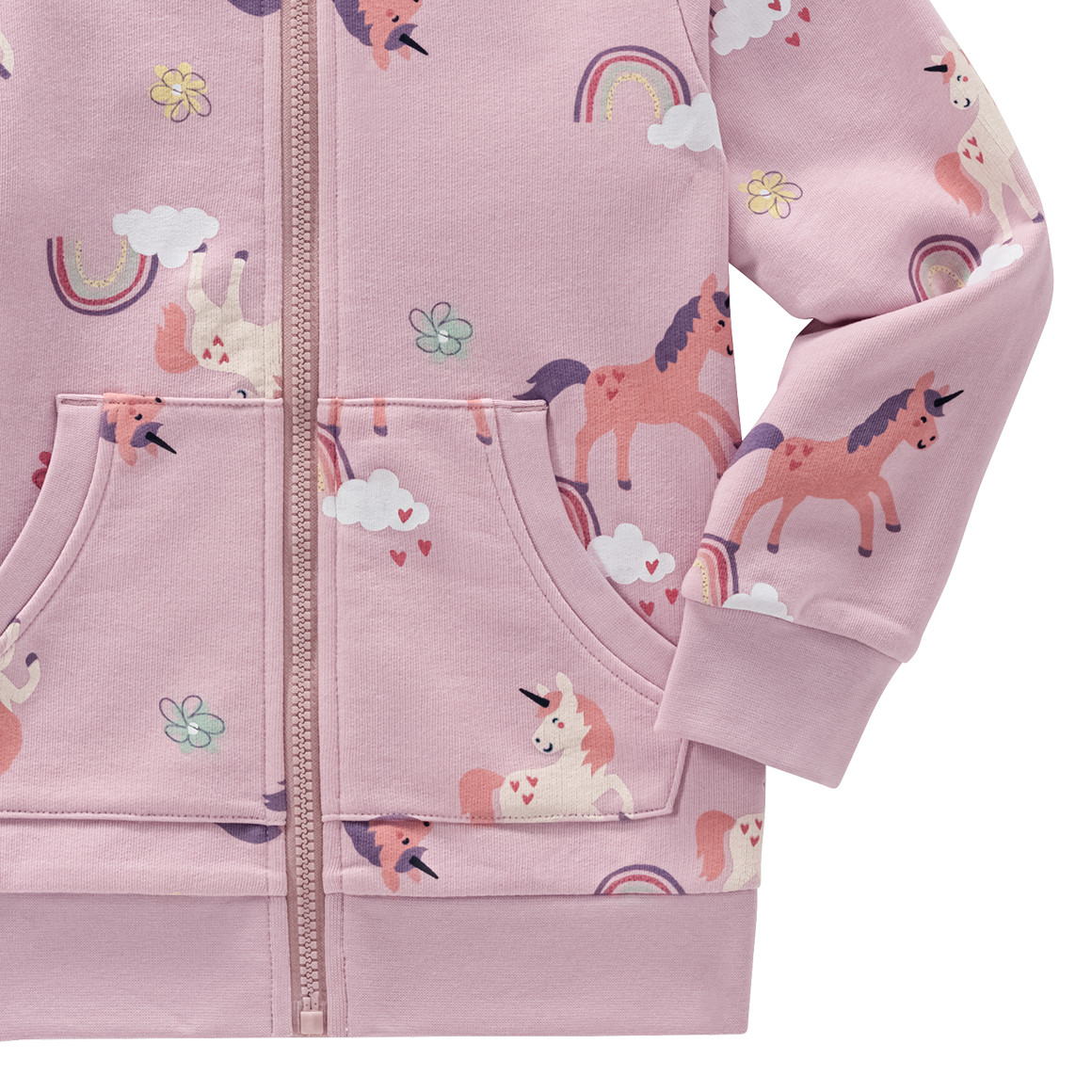 Topolino Mädchen Sweatjacke mit Einhorn-Allover rosa