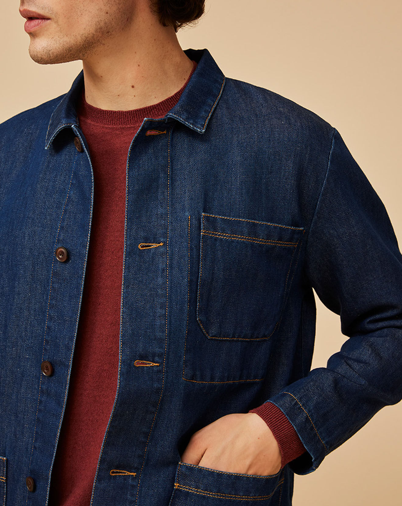 Harris Wilson Veste en Coton & Lin Brooklyn denim