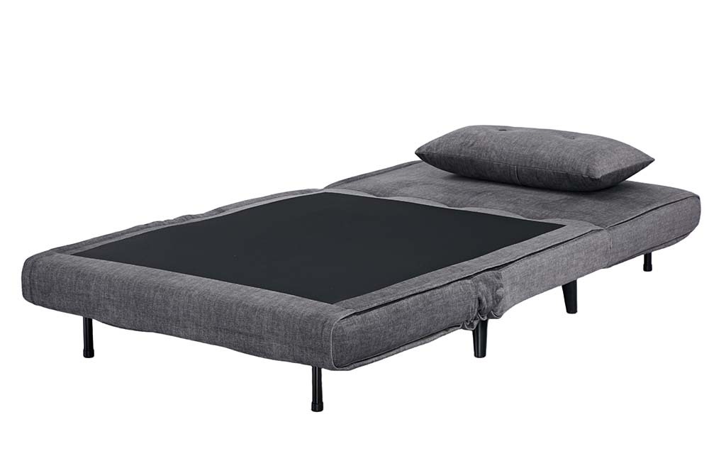 Retro Schlafsessel SMART MULTIFUNCTION 100cm grau Vogue Velours Samt Bettfunktion